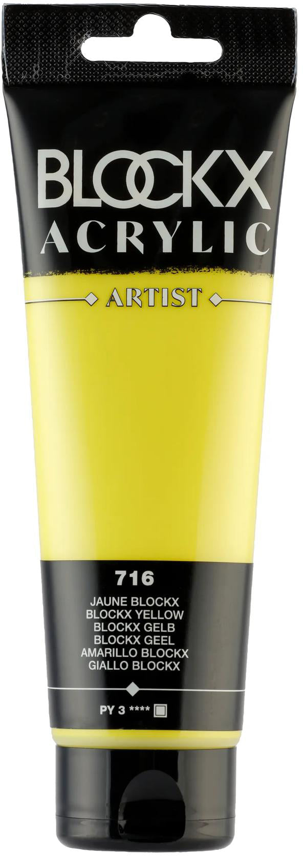 Blockx Acrylic Artist Acrylfarbe – Gelb, seidenmatt – 120 ml
