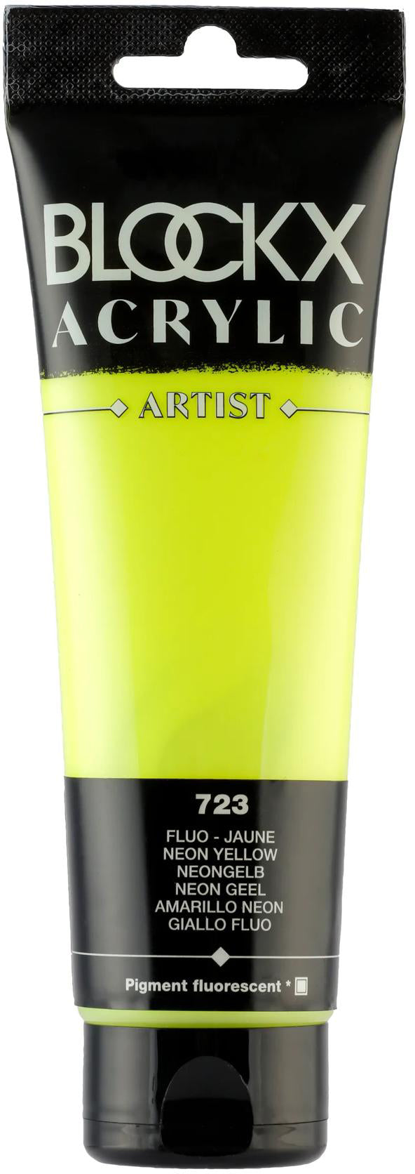 Blockx Acrylic Artist Acrylfarbe – Neongelb, seidenmatt, Neon – 120 ml