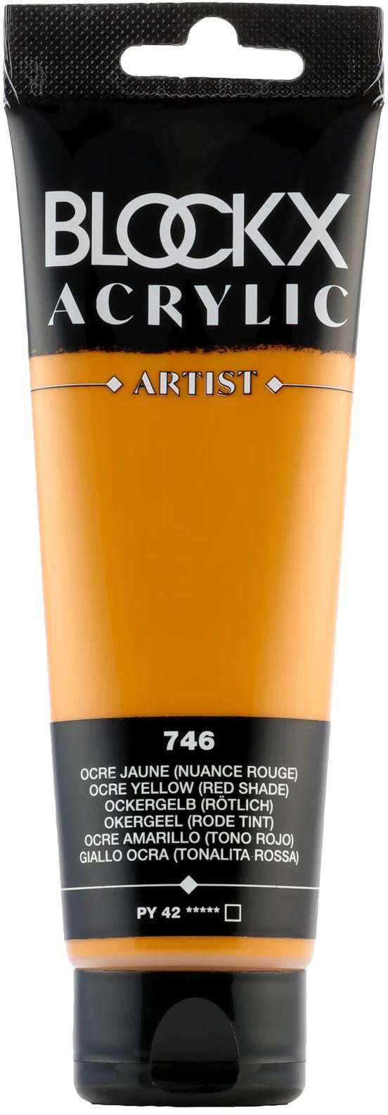 Blockx Acrylic Artist Acrylfarbe – Ockergelb, rötlich, seidenmatt – 120 ml