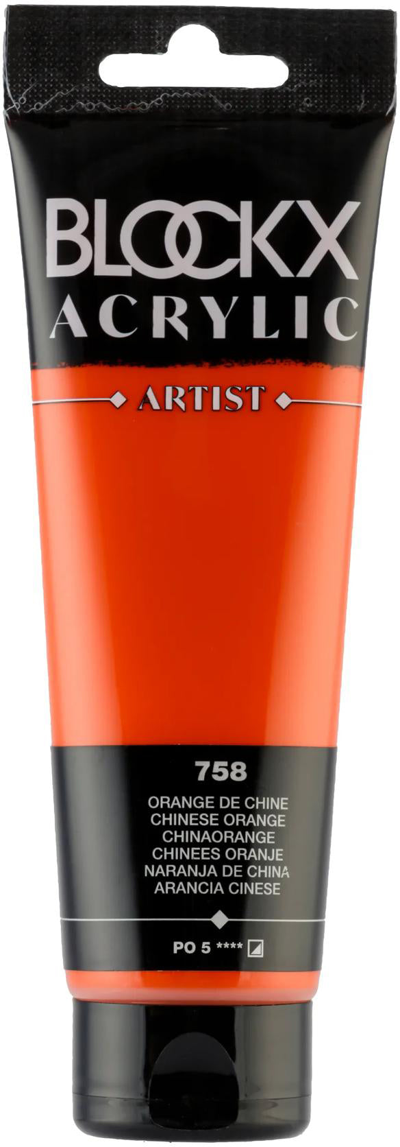 Blockx Acrylic Artist Acrylfarbe – Chinaorange, seidenmatt – 120 ml
