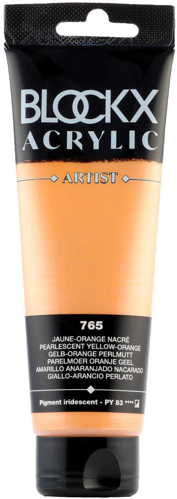 Blockx Acrylic Artist Acrylfarbe – Gelborange, seidenmatt, Perlglanz – 120 ml