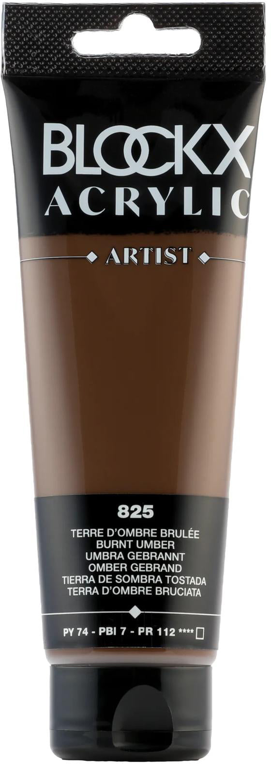 Blockx Acrylic Artist Acrylfarbe – Umbra gebrannt, seidenmatt – 120 ml