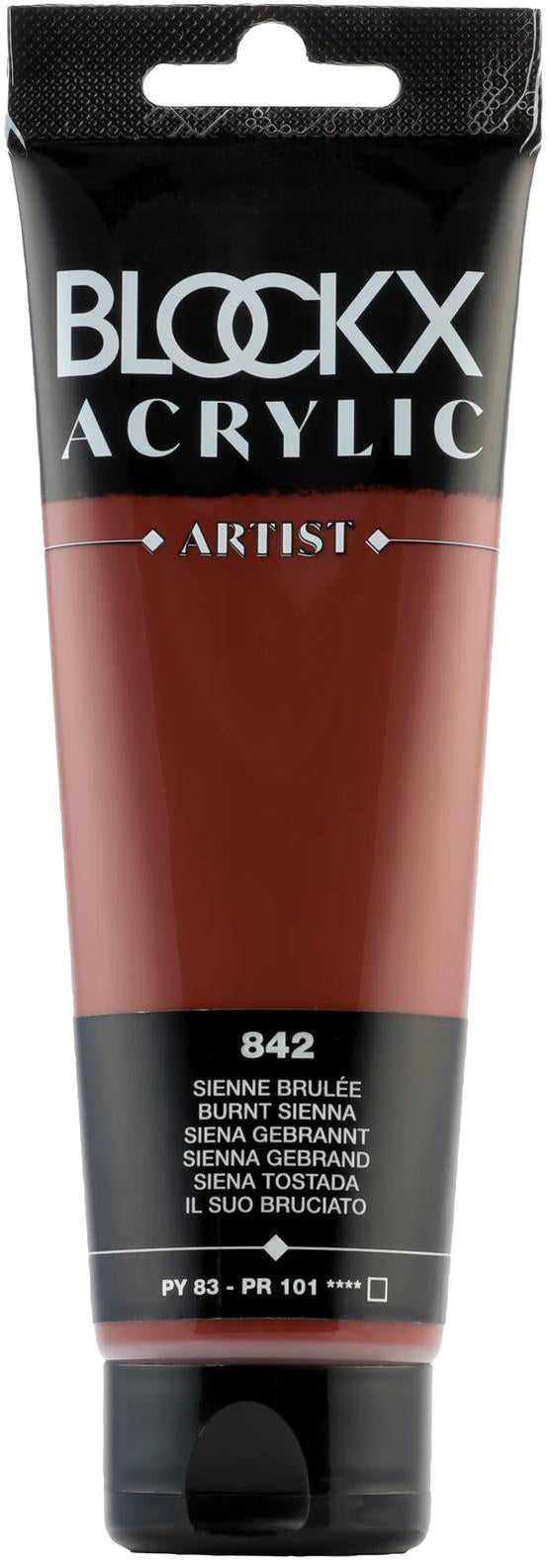 Blockx Acrylic Artist Acrylfarbe – Siena gebrannt, seidenmatt – 120 ml