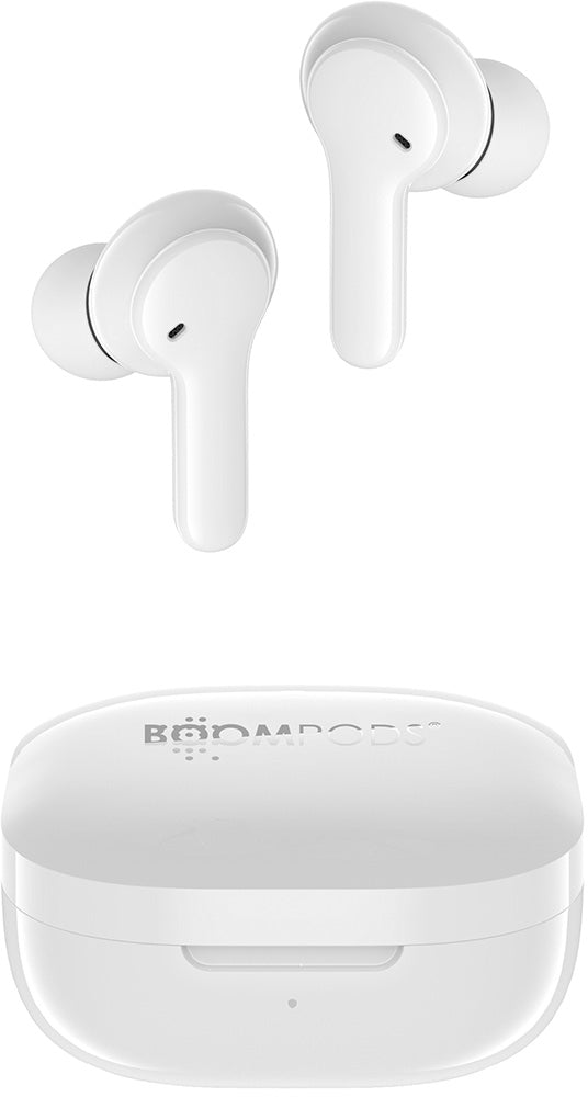 Boompods Bassline Compact TWS In-Ear – mit Ladecase, Weiss, BT 5.0