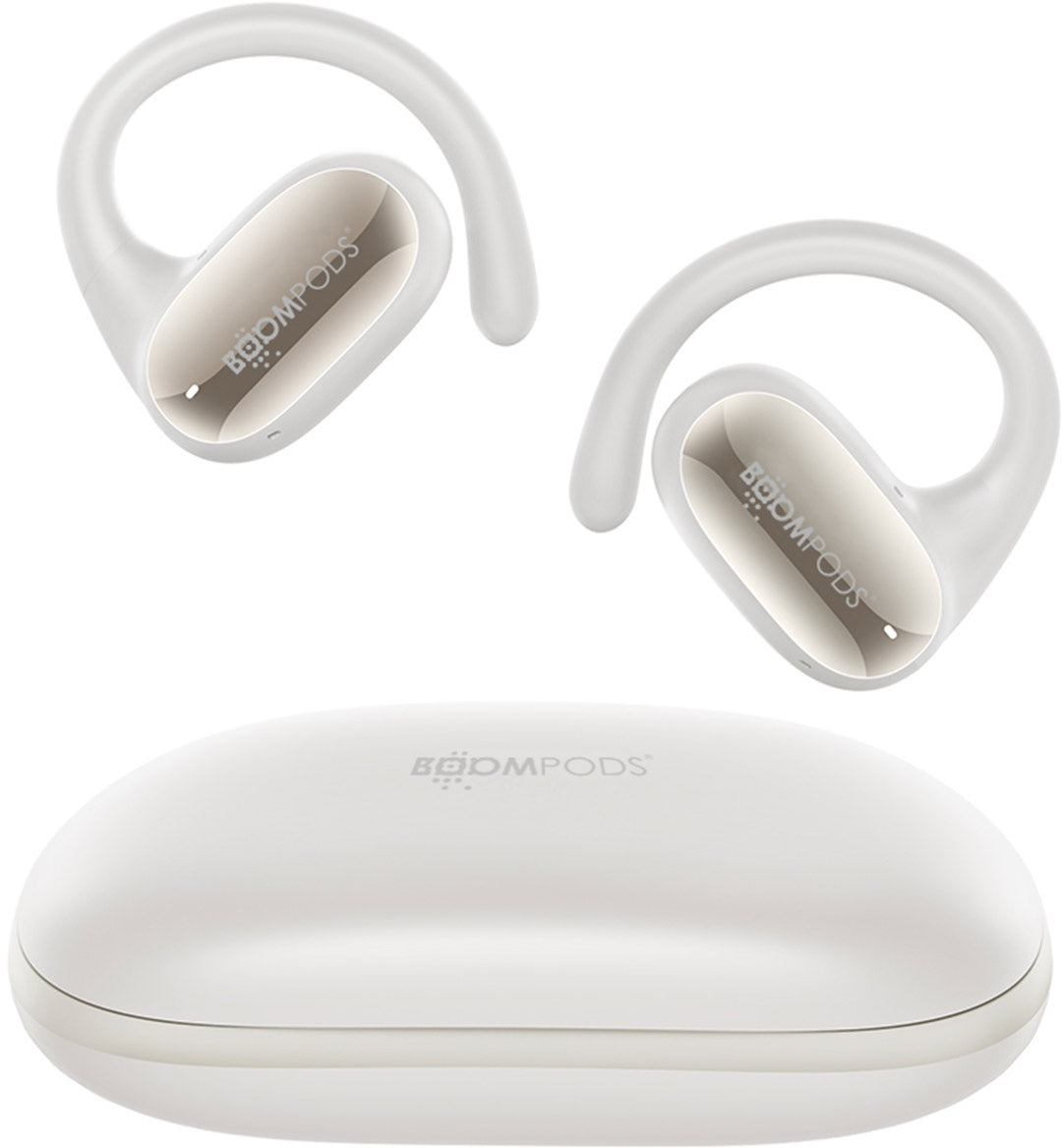 Boompods Sportpods Open BSPOWT Ohrbügel True Wireless – TWS, mit Ladecase, Weiss, BT 5.3