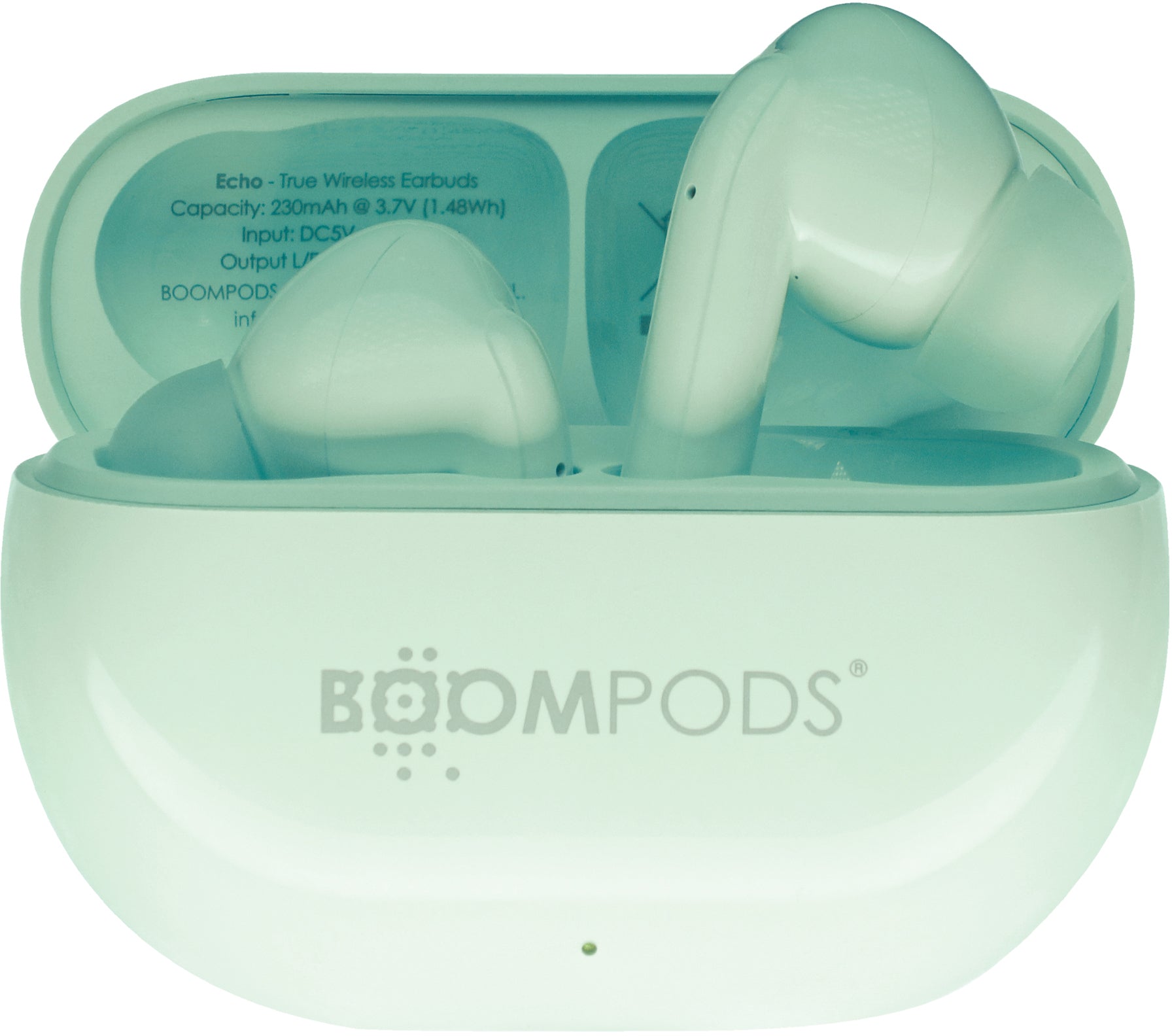 Boompods Echobuds ECHPEP TWS In-Ear – mit Ladecase, IPX4, BT 5.3, Peppermint