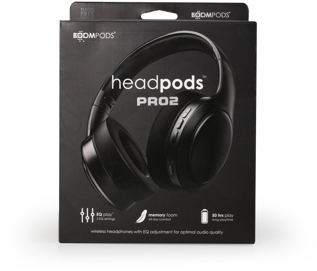 Boompods Headpods Pro2 HP2BLK Over-Ear Kopfhörer – Schwarz