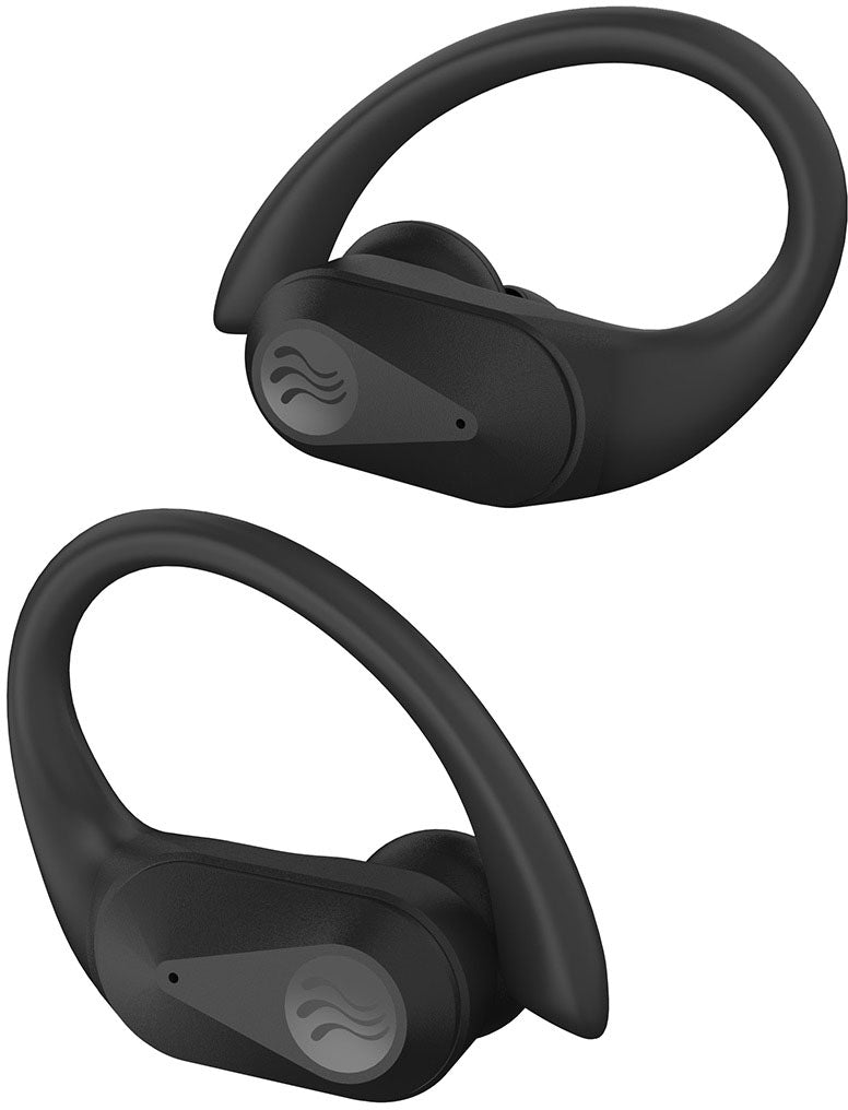 Boompods Sportpods Ocean Ohrbügel True Wireless – Stereo, TWS, Qi-Ladecase, Schwarz, BT 5.0