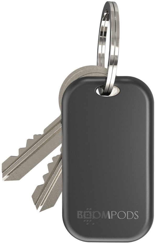 Boompods Smart Tracker Boomtag – Bluetooth v5.2, 8–12 Monate Batterielaufzeit, mit Apple Find My – Schwarz