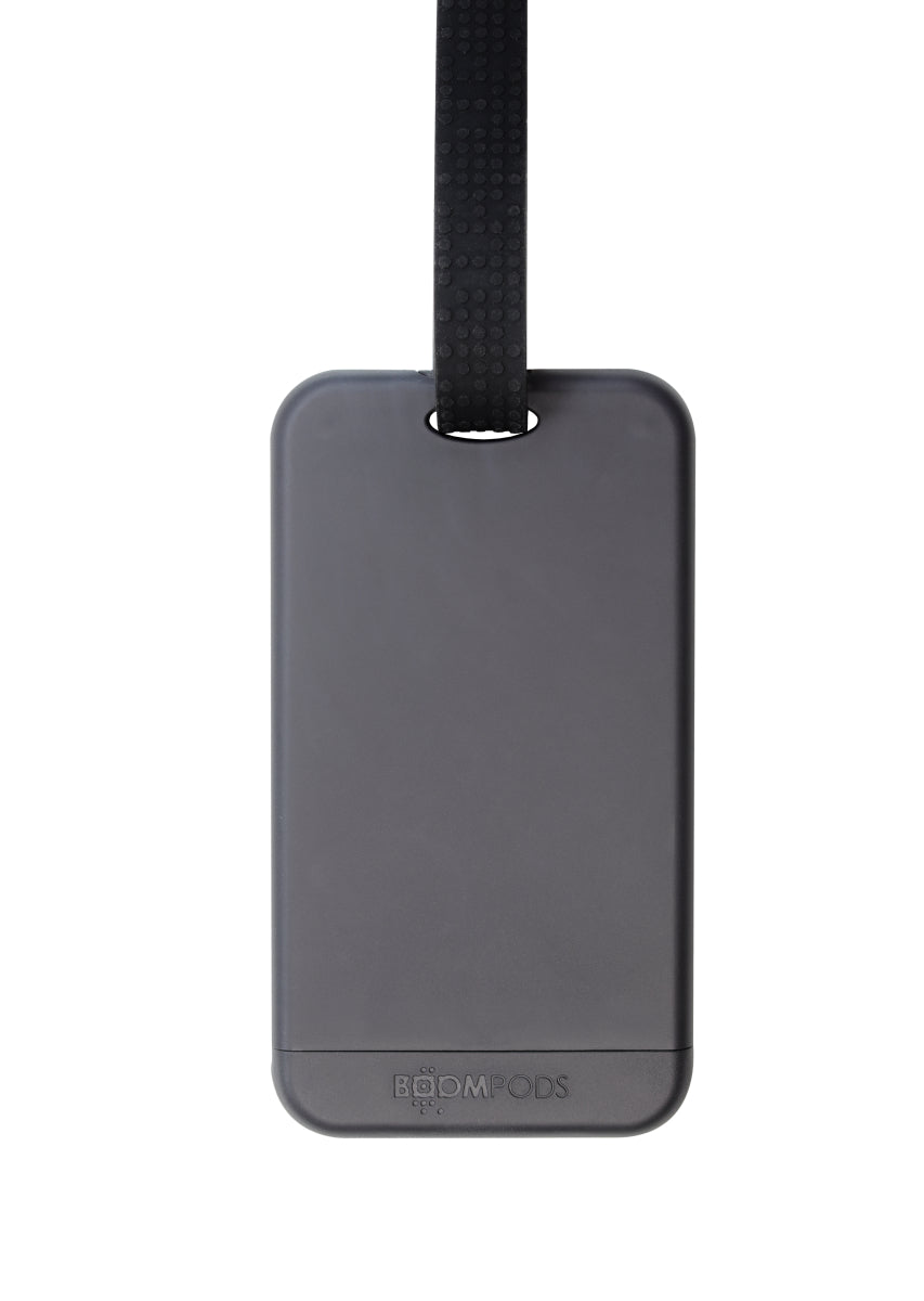 Boompods Boomtag TDLUGR Gepäck-Tracker – Bluetooth 5.4, 120 mAh Akku – mit Apple Find My – Grau