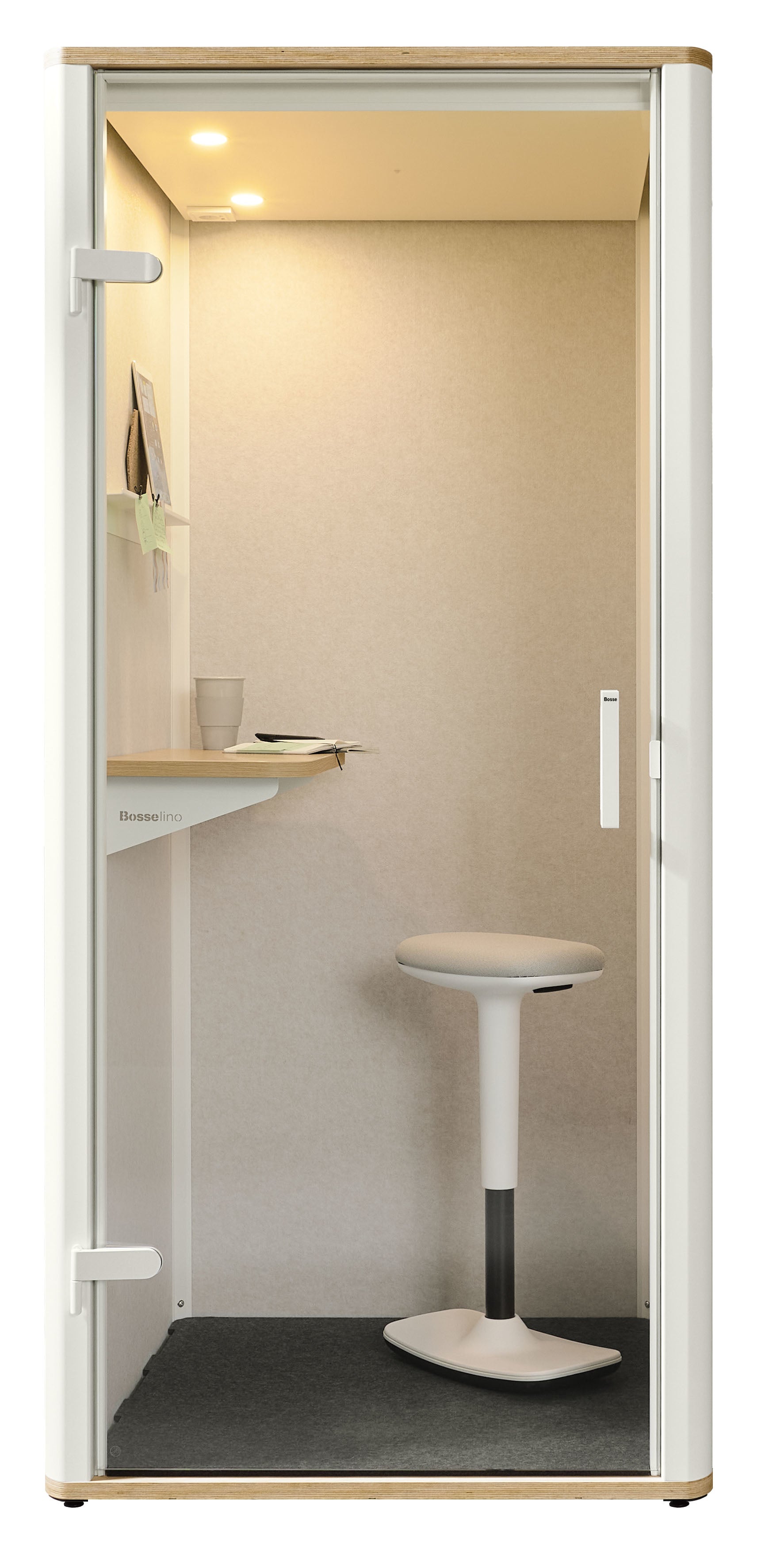 Bosse Stellwand Bosselino Uno – 1'000 × 2'320 mm, Holz, Weiss, Akustisch