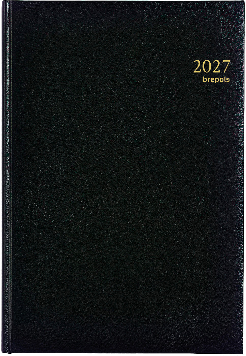 Brepols Omega Lima – Wochenagenda 2027, 1 Woche/2 Seiten, A4, Schwarz