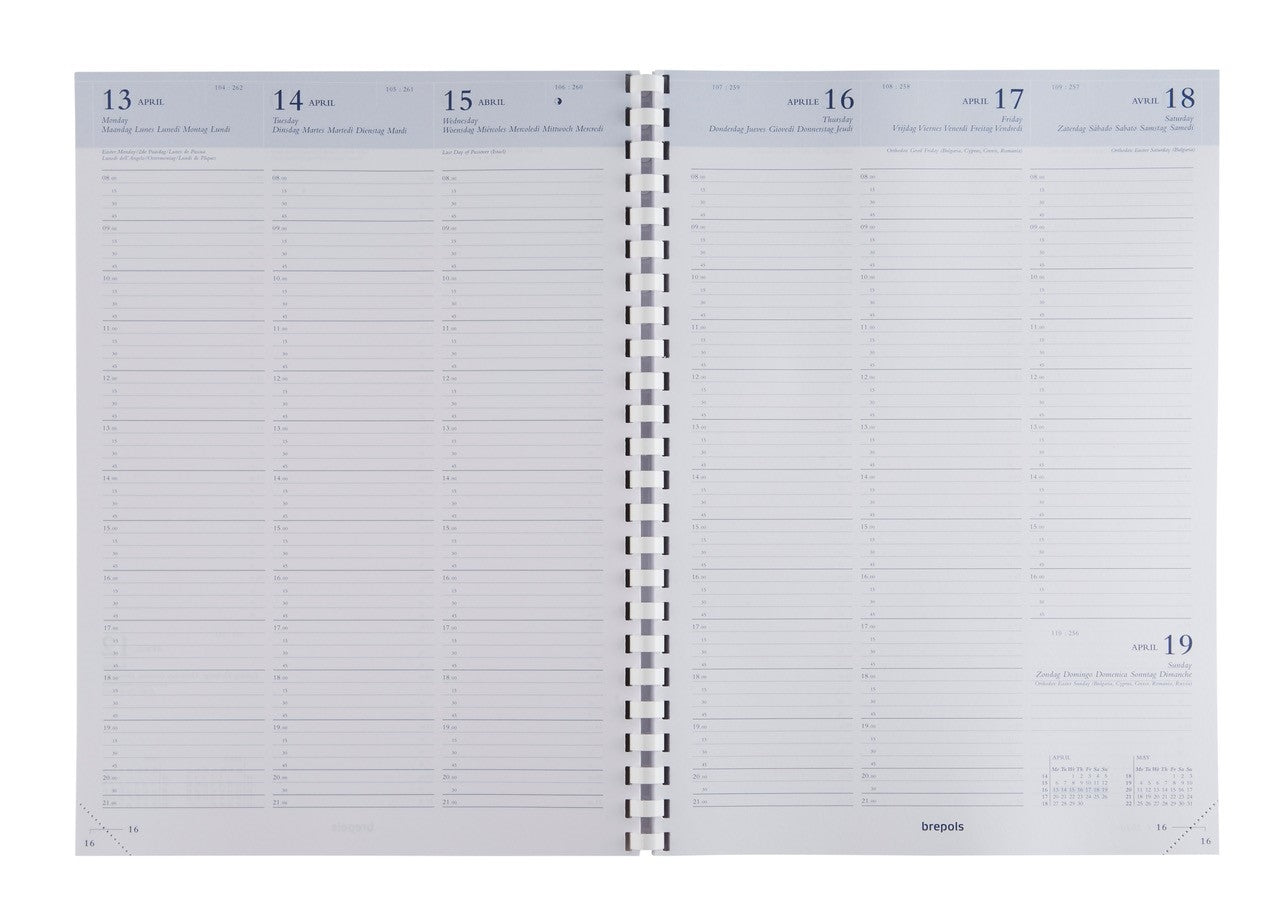 Brepols Omega – Kalendereinlage 2027, 1 Woche/2 Seiten, 24,5 × 29,4 cm, für Brepols Omega 30 Agenden