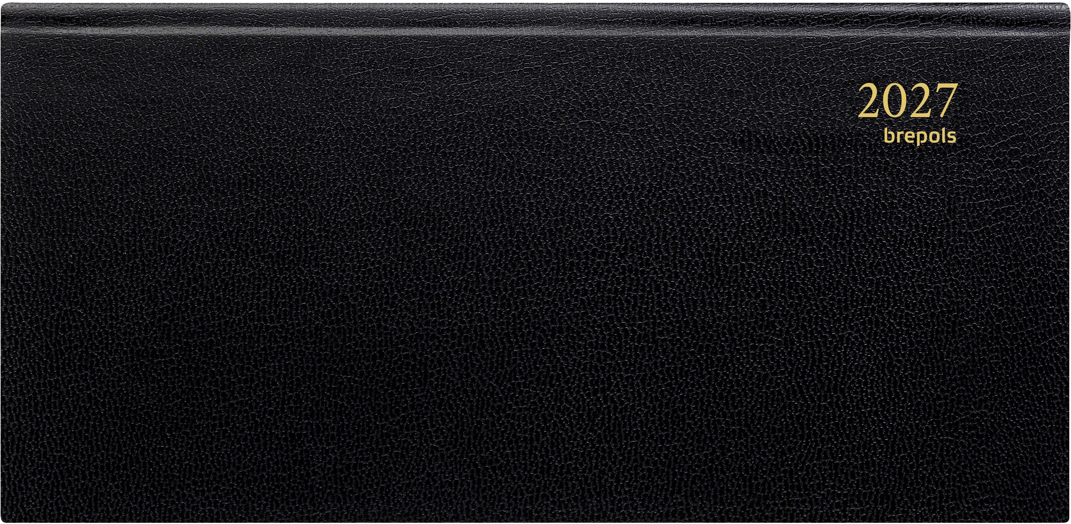 Brepols Breprint Lima – Wochenagenda 2027, 1 Woche/2 Seiten, 8,8 × 17,4 cm, Schwarz