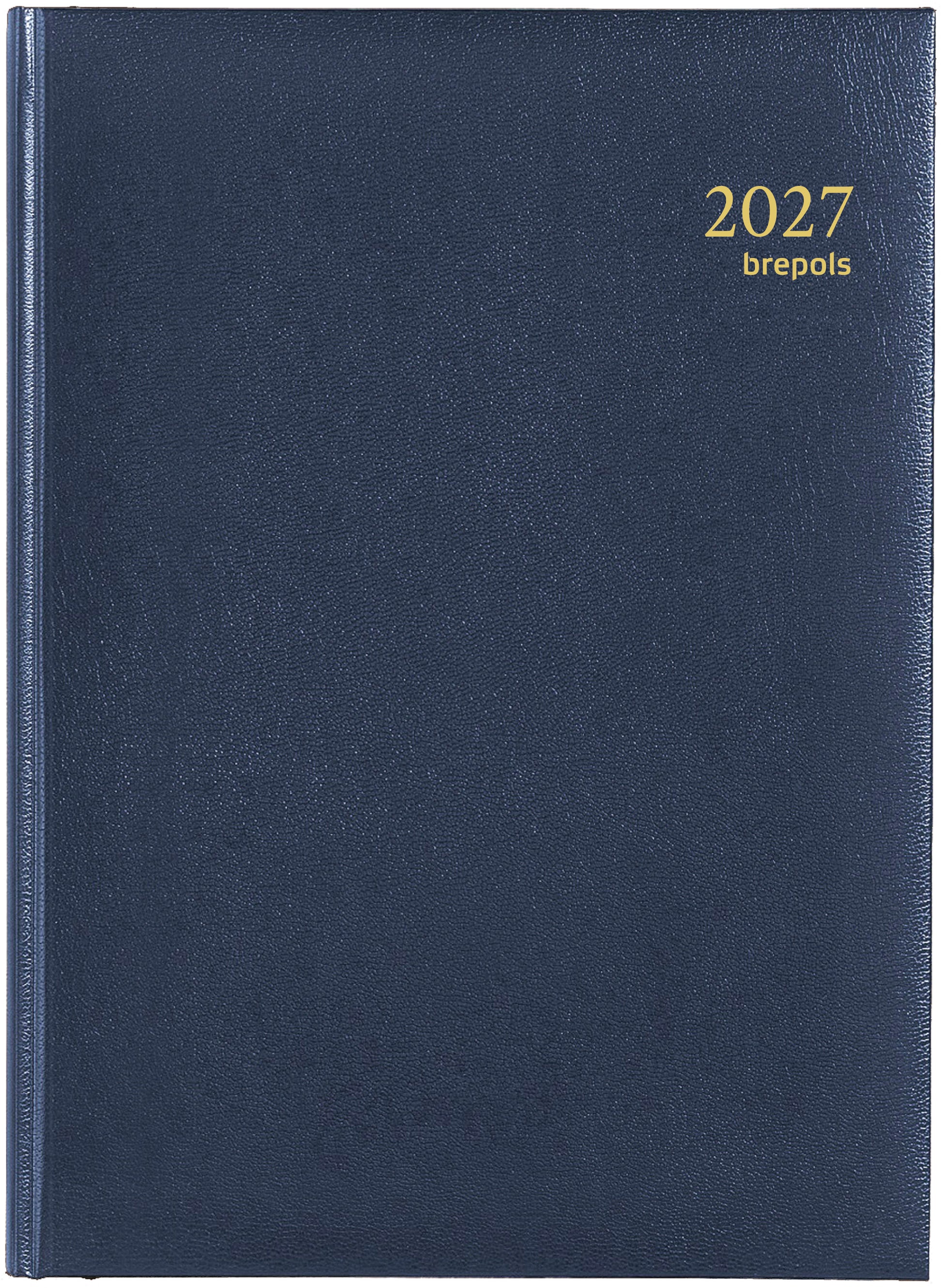 Brepols Eu Deluxe 224 – Tagesagenda 2027, 1 Tag/1 Seite, A5, Blau