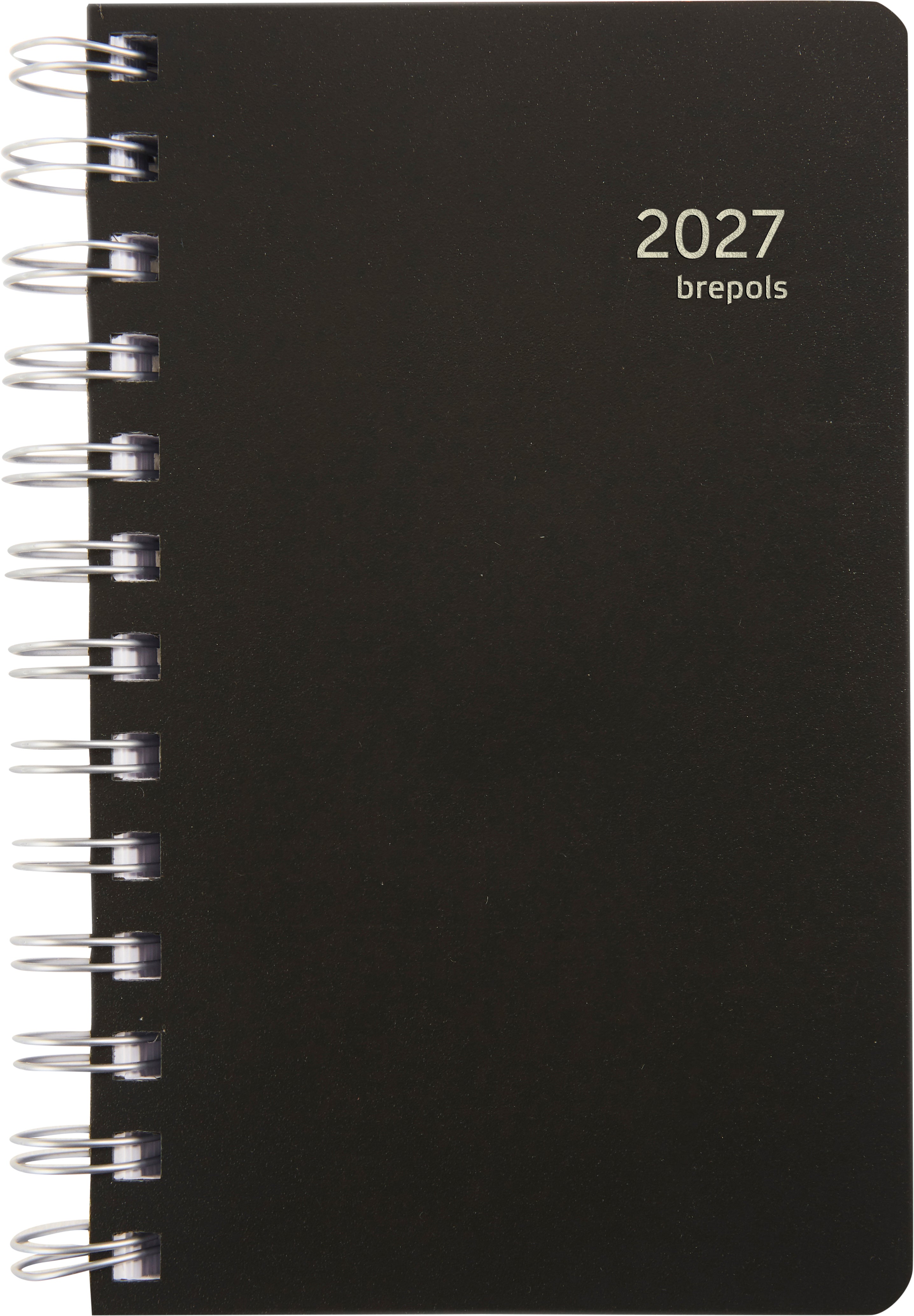 Brepols Building – Tagesagenda 2027, 1 Tag/1 Seite, 11,8 × 16,6 cm, PP, Schwarz