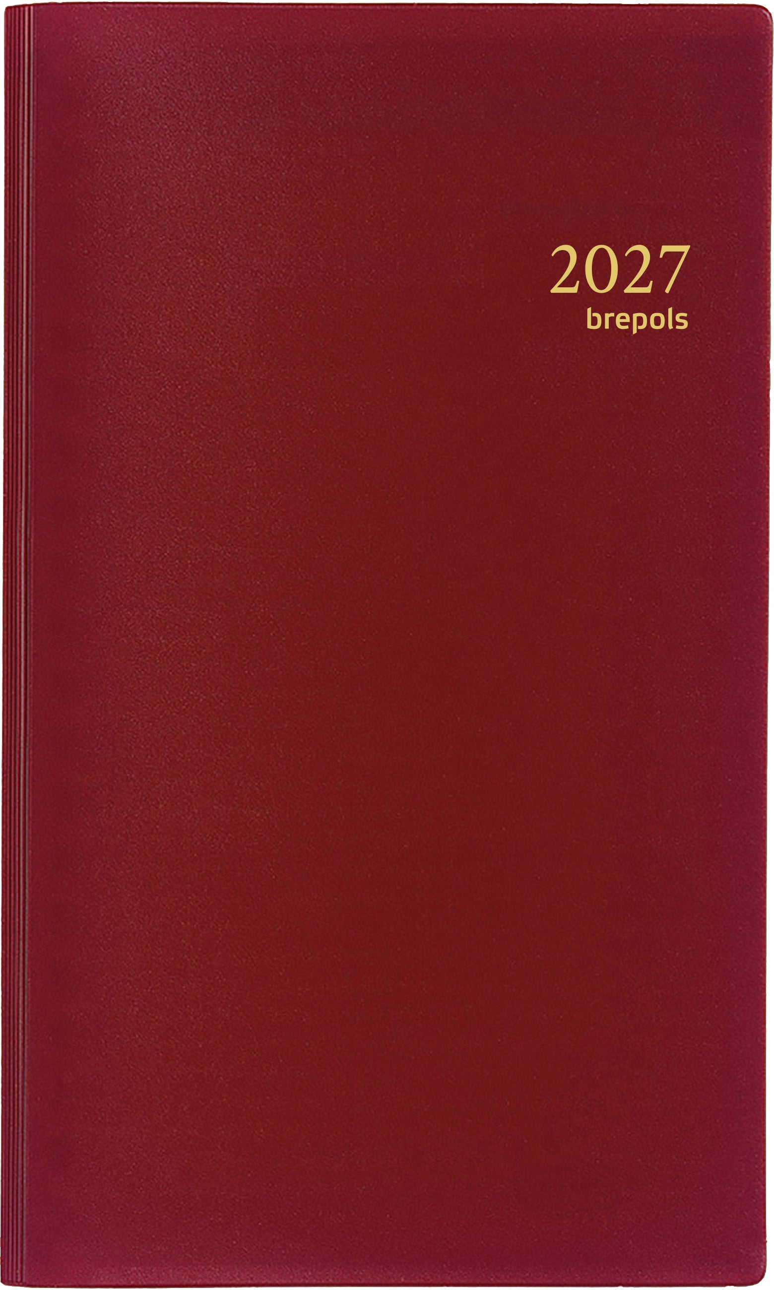 Brepols Interplan Seta – Wochenagenda 2027, 1 Woche/2 Seiten, 9,7 × 16,6 cm, Bordeaux