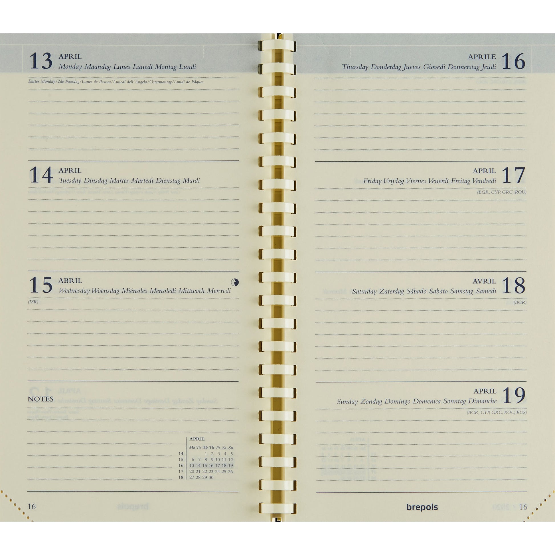 Brepols Interplan – Kalendereinlage 2027, 1 Woche/2 Seiten, 9,8 × 16 cm, für Brepols Interplan Agenden