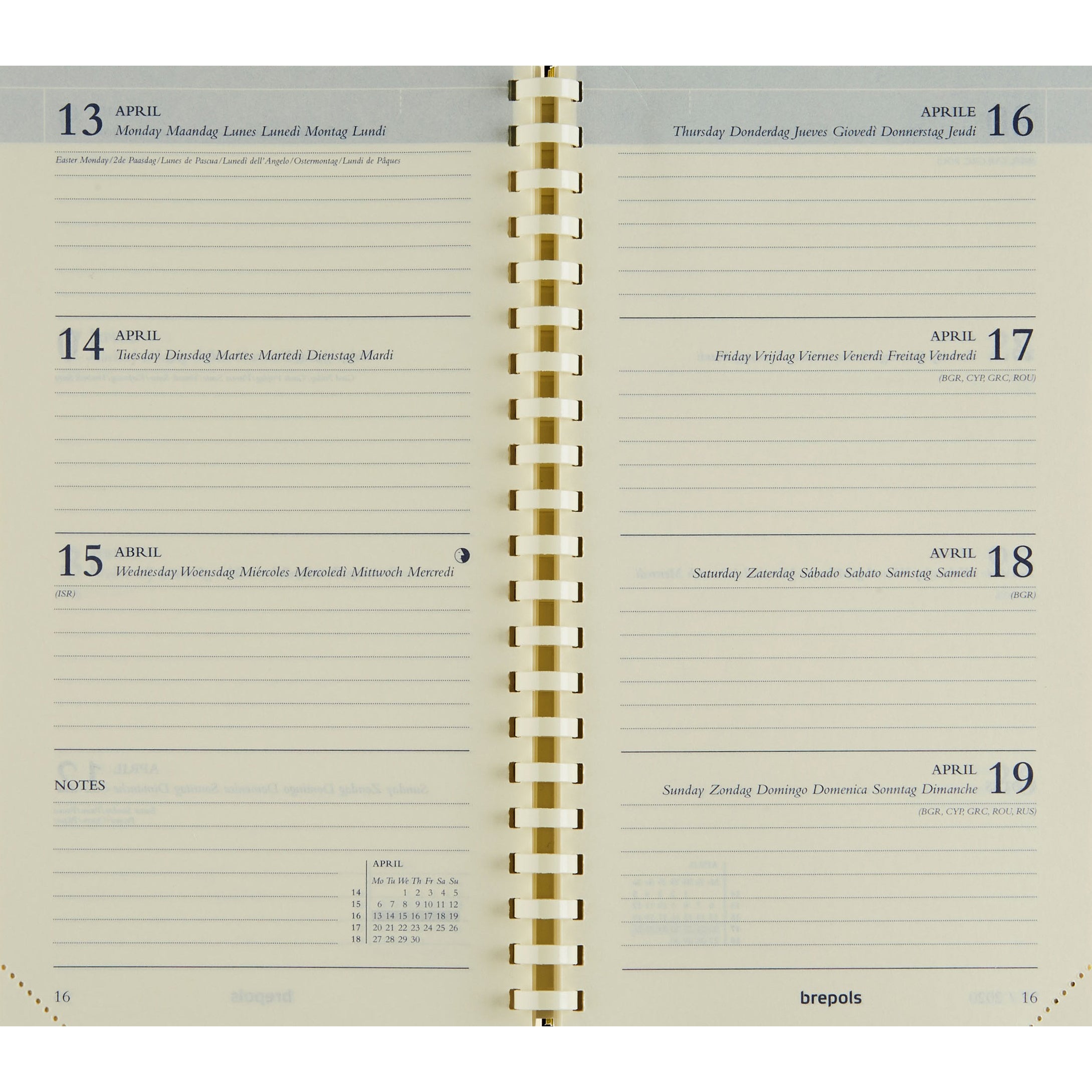 Brepols Interplan – Kalendereinlage 2027, 1 Woche/2 Seiten, 9,8 × 16 cm, für Brepols Interplan Agenden