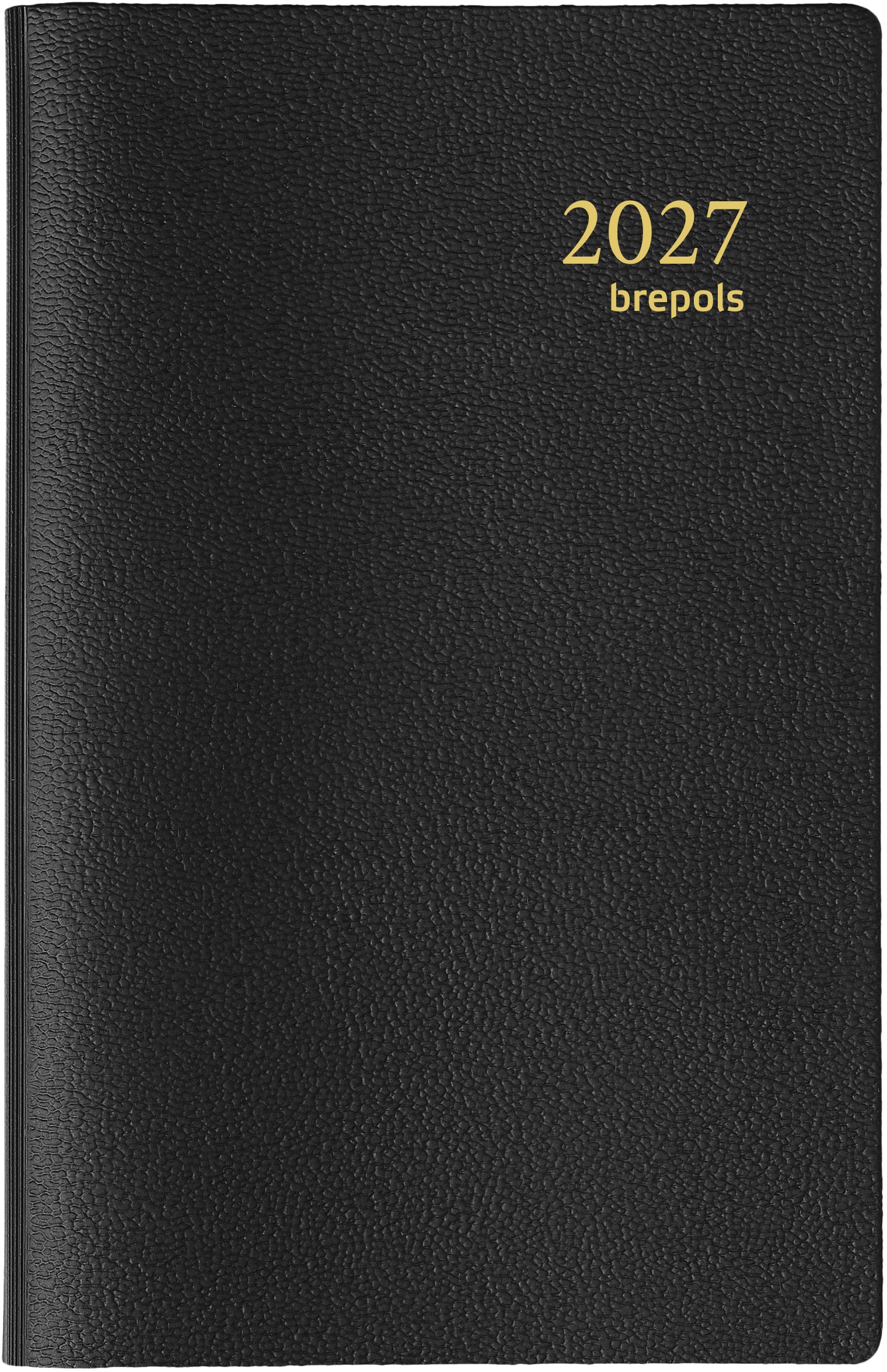 Brepols Delta Genova – Wochenagenda 2027, 1 Woche/2 Seiten, 9 × 12,6 cm, Schwarz