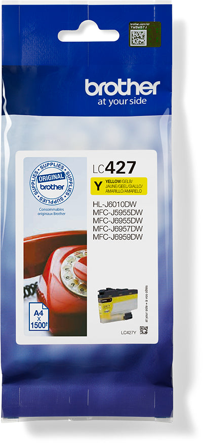 Brother LC-427Y Gelb Tintenpatrone (Original) – 1'500 Seiten – für Brother CJ5955/6955/57DW, HLJ6010DW