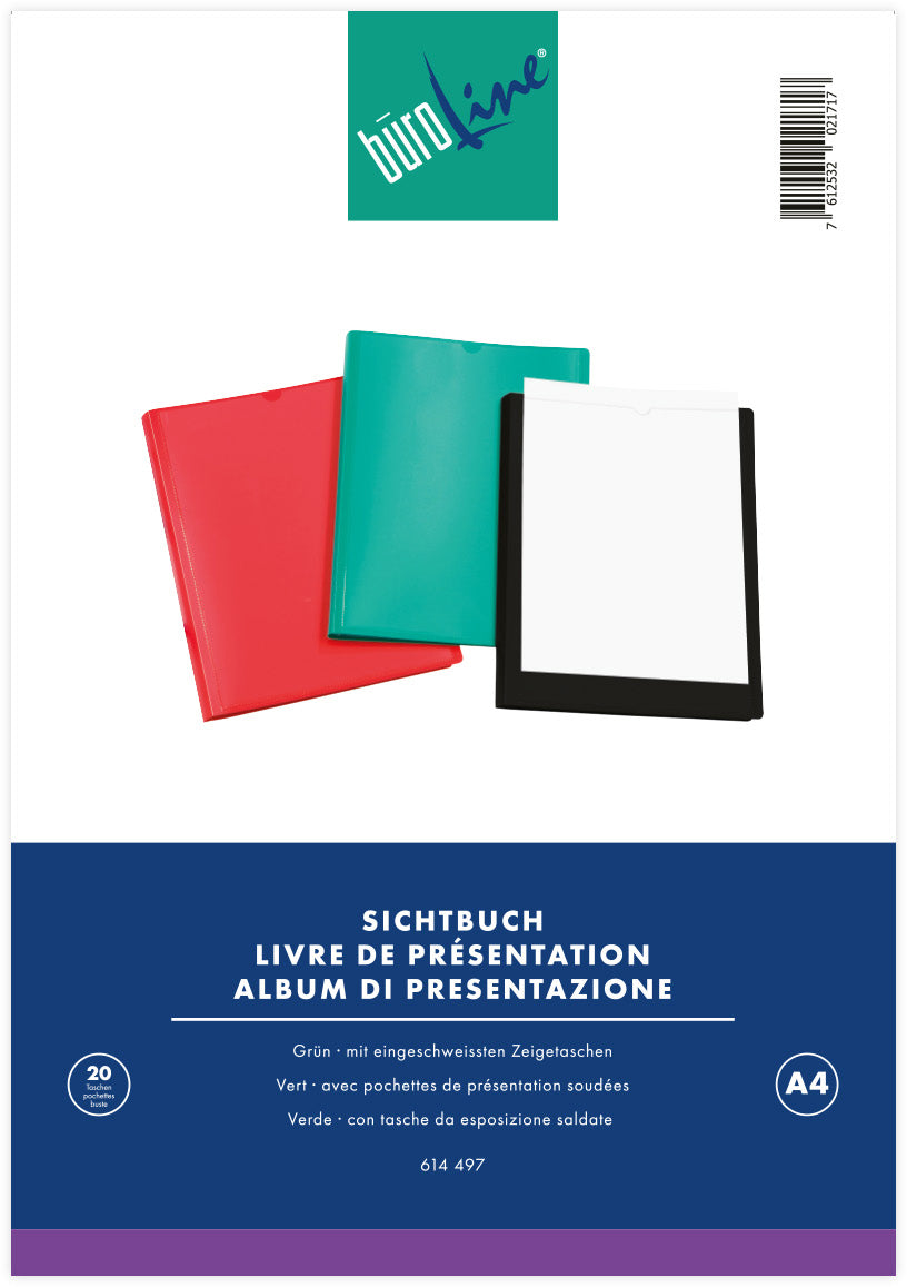 Buroline Büroline Sichtbuch, für A4, 20 Hüllen – PP – Grün