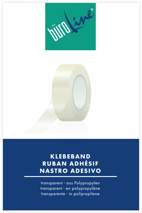 Buroline BÜROLINE 131255 Klebefilm klar – 19 mm × 33 m, transparent, PP, reissfest, 1 Stück