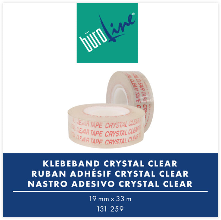 Büroline Klarer Klebefilm – 19 mm × 33 m, transparent, kristallklar