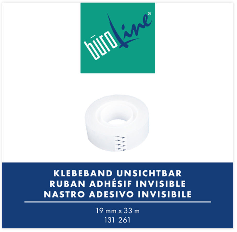 Büroline Mattes/Unsichtbares Klebeband – 19 mm × 33 m, beschriftbar
