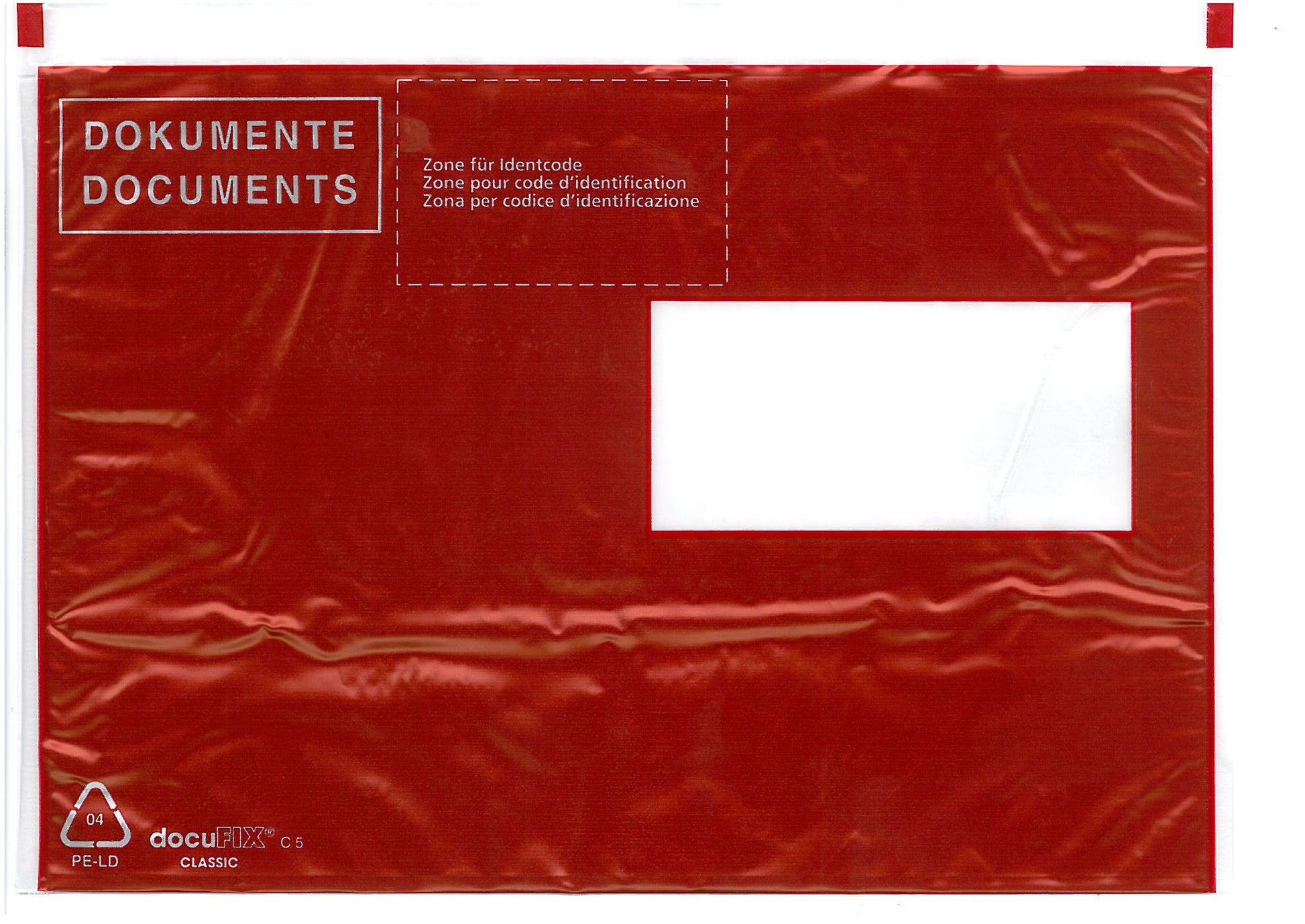 Büroline Dokumententasche – C5, mit Fenster, selbstklebend, PE, rot – 250 Stk.