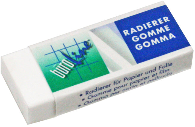 Buroline Radiergummi – 57 × 22 × 10 mm, weiss
