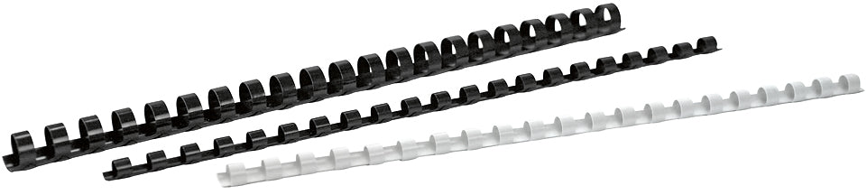 Büroline Plastikbinderücken – A4 – Ø 6 mm, weiss – 100 Stk.