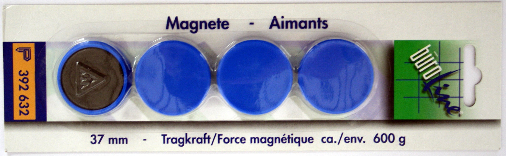 Büroline Tafelmagnete – Ø 37 mm – 4 Stk., blau