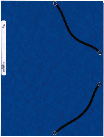 Buroline Gummibandmappe A4 – Karton, Blau, Daumenbohrung, Etikettenhalter, Füllhöhe 14 mm