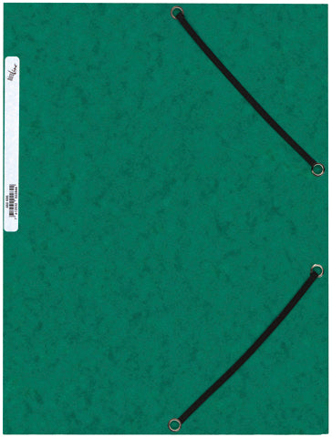 Buroline Gummibandmappe A4 – Karton, Grün, Daumenbohrung, Etikettenhalter, Füllhöhe 14 mm