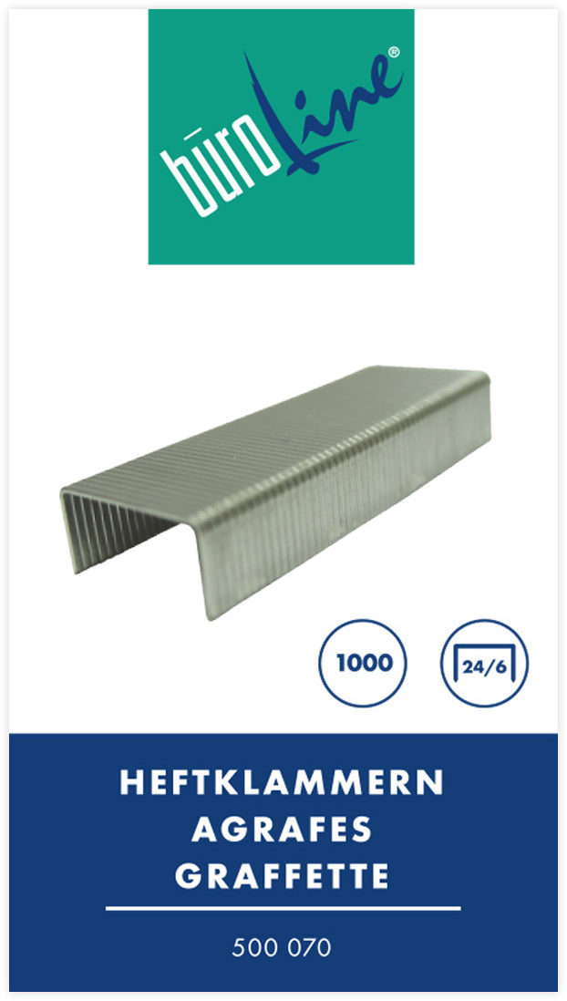 Buroline Büroline Heftklammern – 24/6, 1'000 Stück