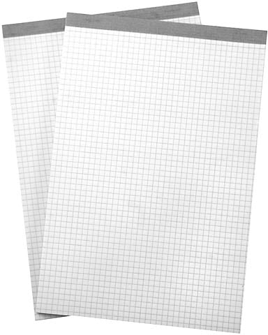 Büroline Notizblock – A5 – 4 mm kariert – 100 Blatt – 65 g/m² – weiss – 2 Stück