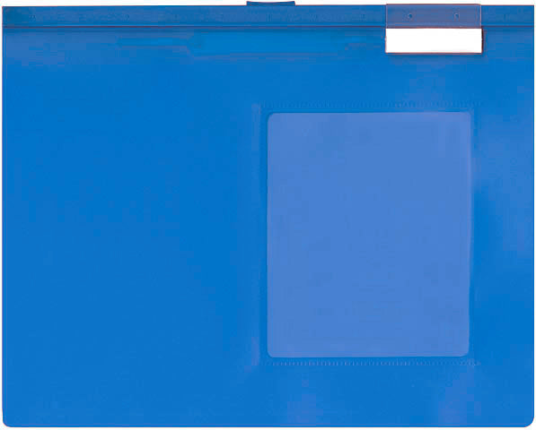 Büroline Hängemappe – für A4, Bodenbreite 26 mm, Blau, 3 Stk., mit Sichtfenster, Schnellhefter-Mechanik 1 ×