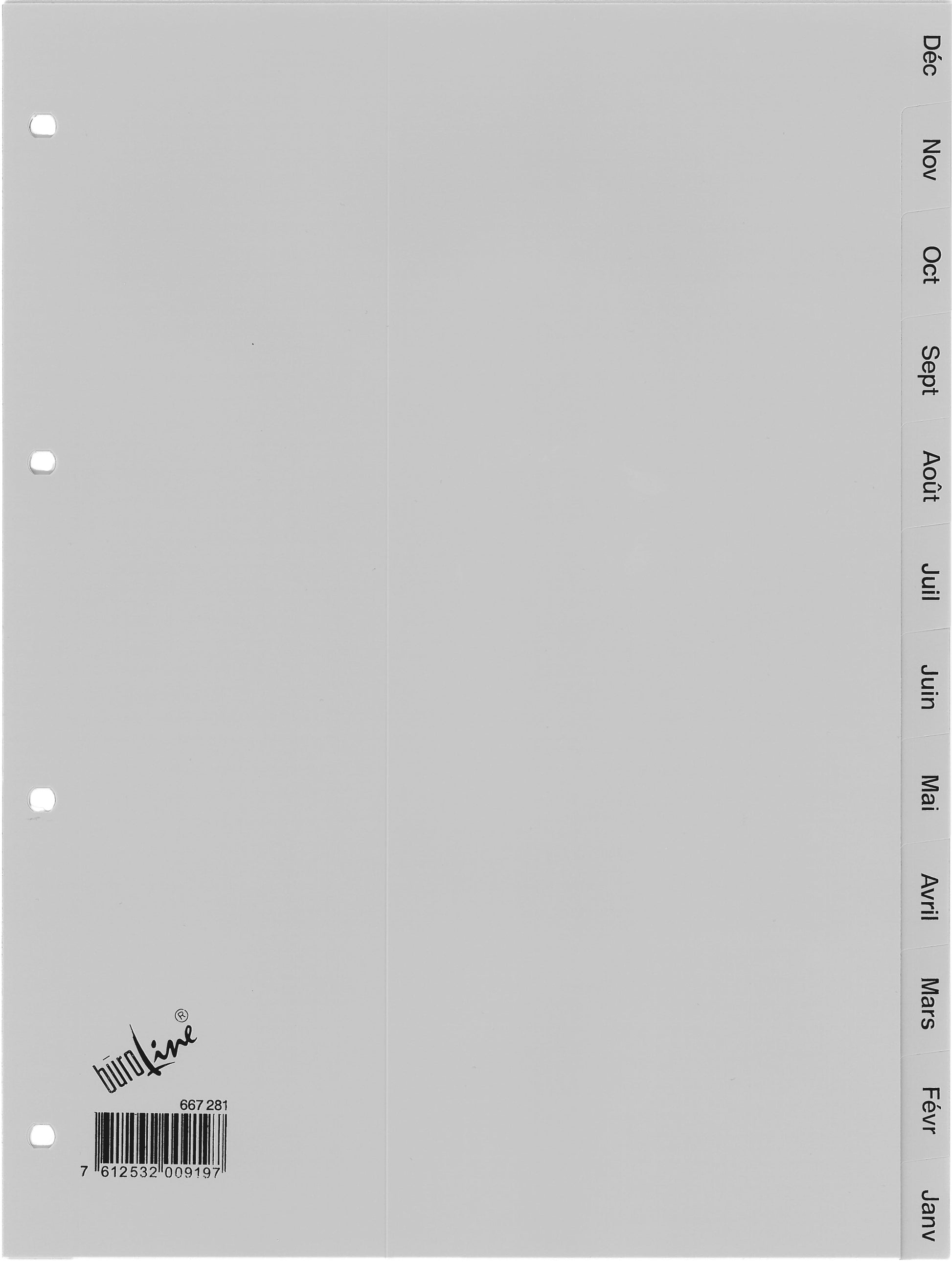 Büroline Register A4 – alphabetisch, 24 Taben, PP grau