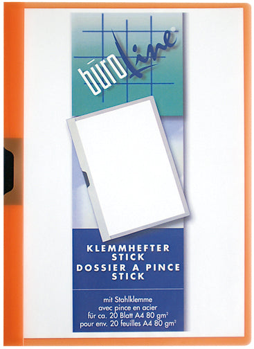 Büroline Klemmhefter für A4, Kunststoff, rot/transparent – transparenter Vorderdeckel, mit Stahlklemme