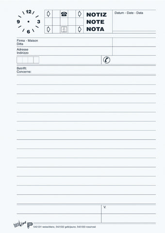 Büroline Notizblock – A5 – 80 Blatt – 65 g/m², Mit Uhrschema, 100% Altpapier, Weiss