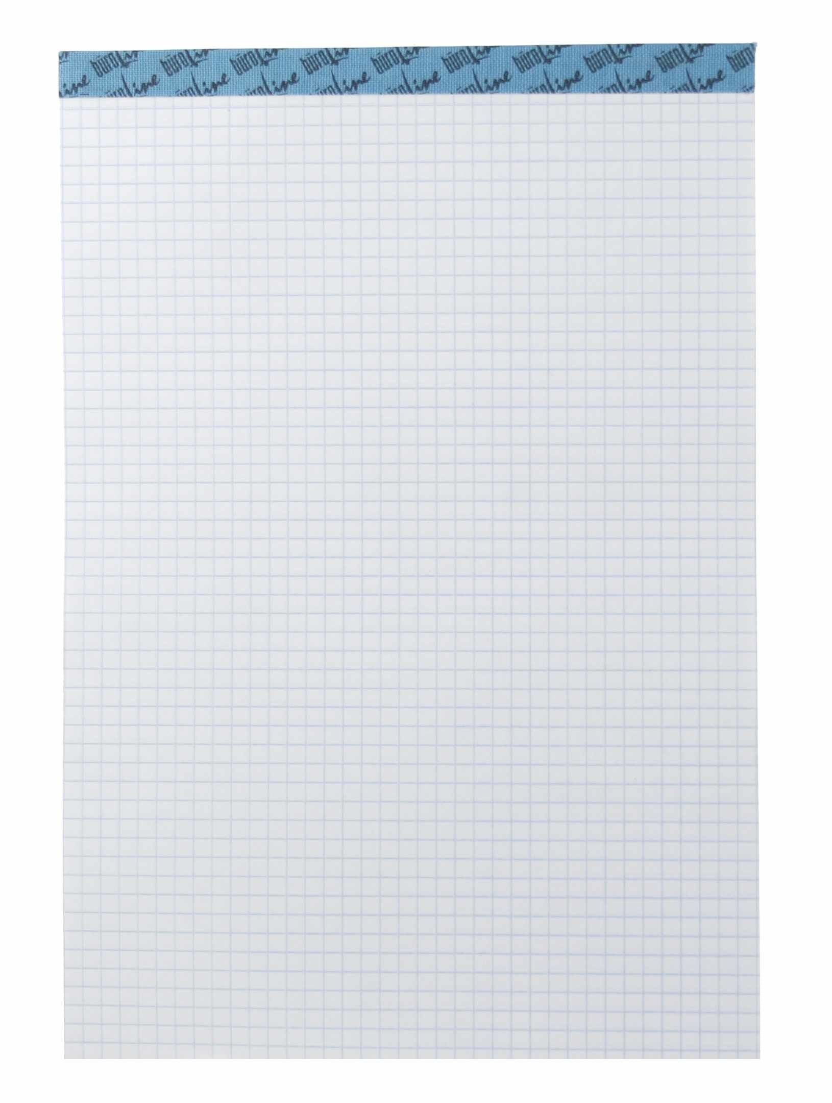 Büroline Notizblock – A5 – kariert 4 mm – 100 Blatt – 70 g/m², perforiert, weiss