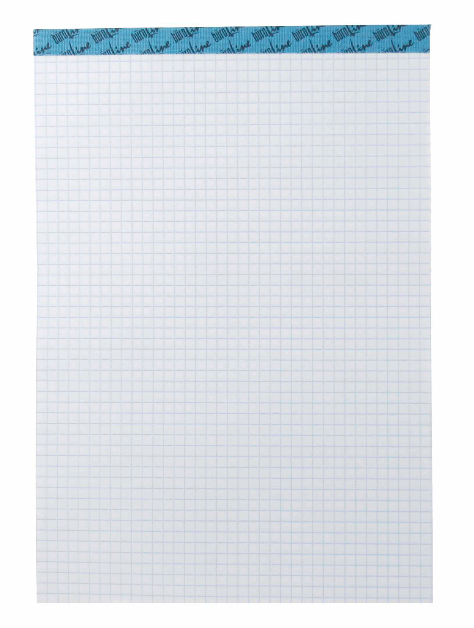 Büroline Notizblock – A7 – kariert 4 mm – 100 Blatt – 70 g/m², perforiert, weiss