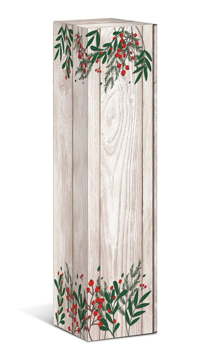 Brieger Flaschentüte Beerenzweig – 88 × 380 × 100 mm – für 1 Flasche