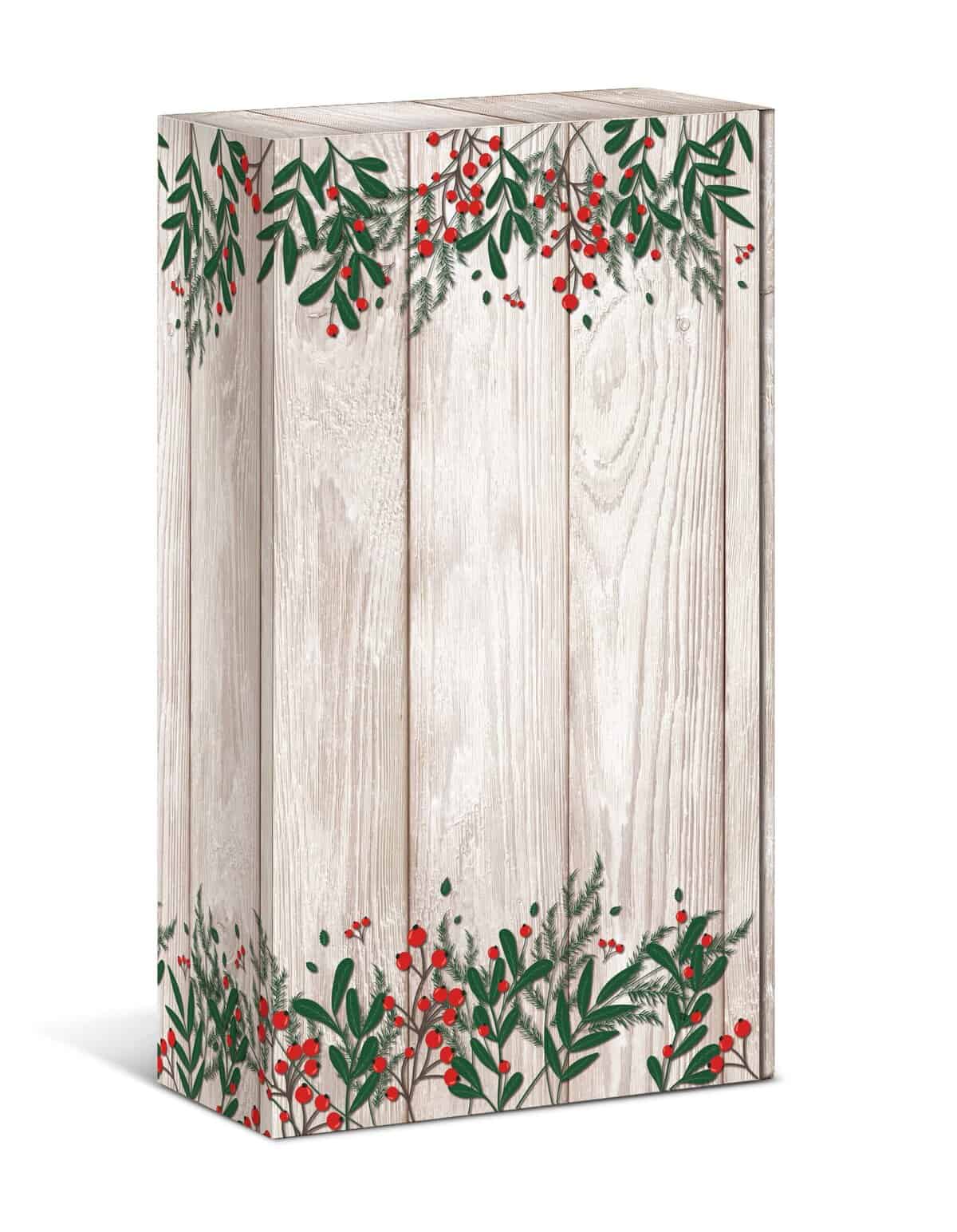 Brieger Weinpräsentkarton Beerenzweig – Innenmass 192 × 360 × 93 mm – mit Einlage – für 2 Flaschen