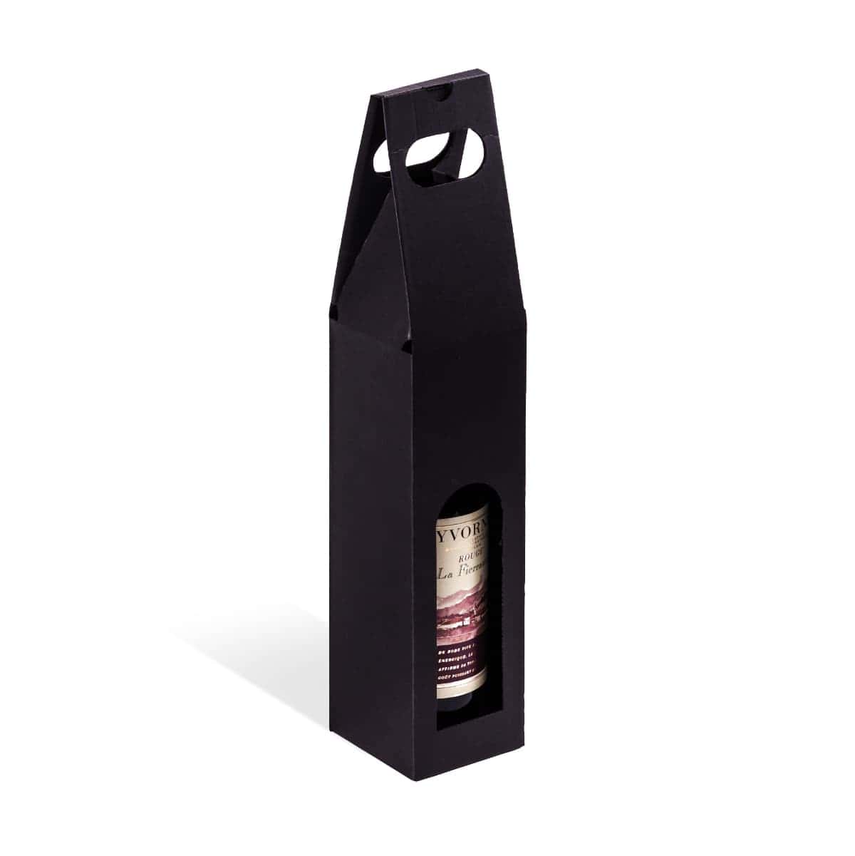 Brieger Flaschentüte Ligne Noire schwarz – 81 × 370 × 81 mm – für 1 Flasche