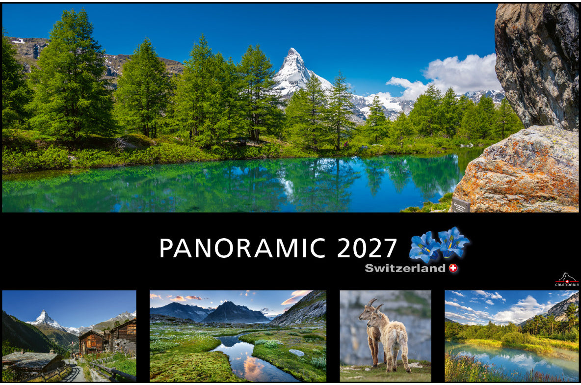Calendaria Panoramic Switzerland – Bildkalender 2027 – 48 × 33 cm