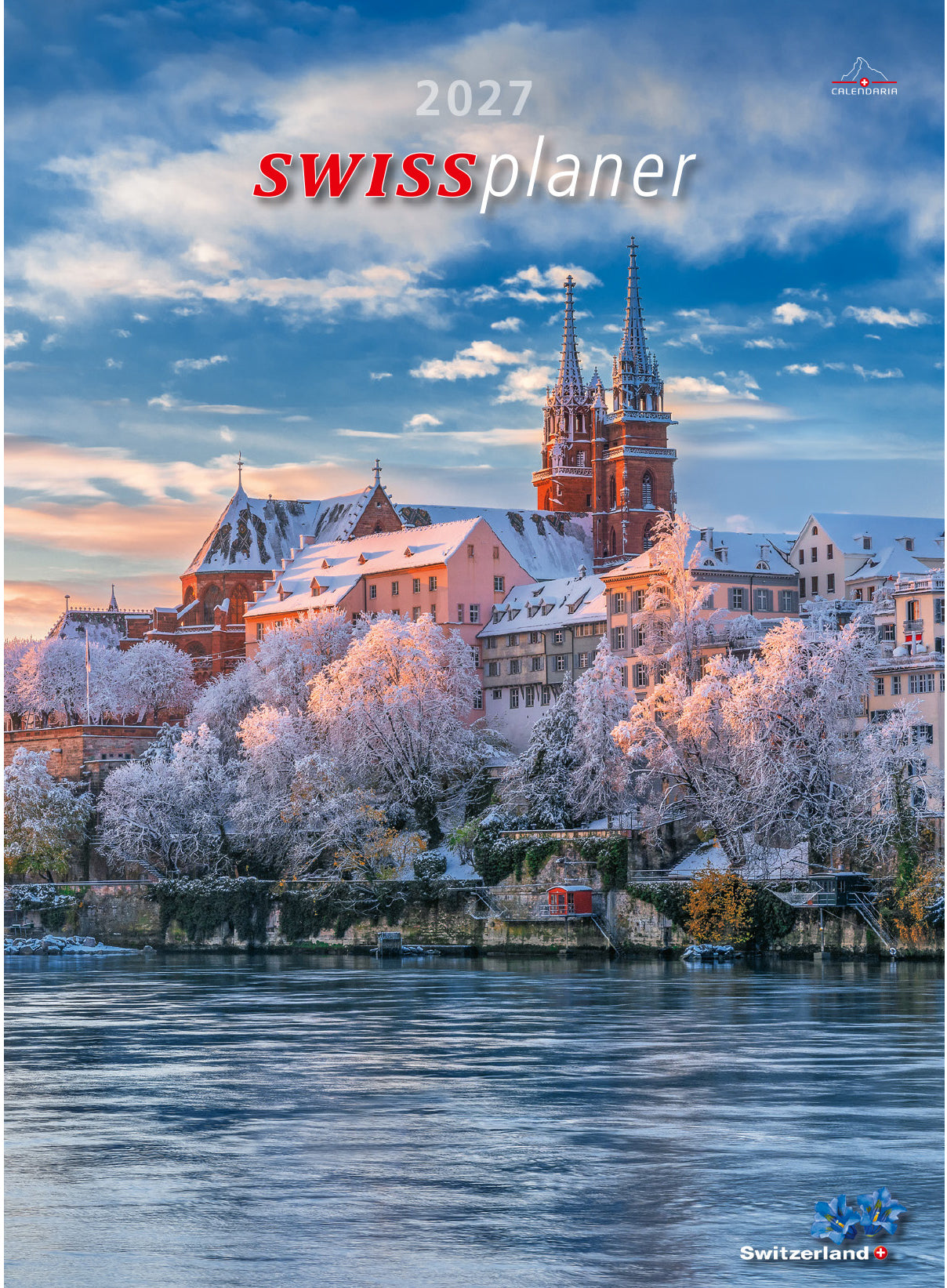 Calendaria 3-Monats-Kalender, 3 Monate pro Seite, 2027, 24 × 32 cm