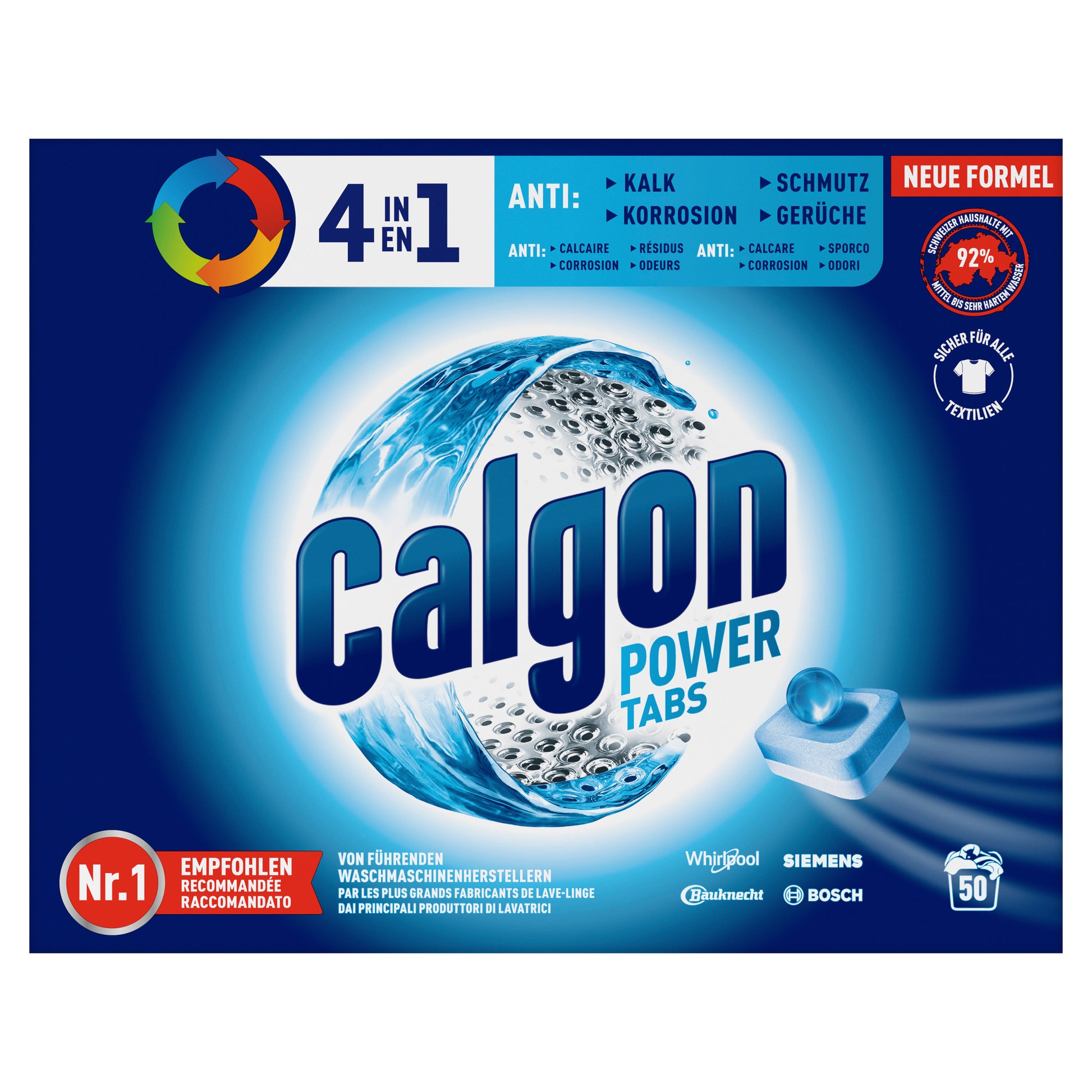 Calgon Waschmittel für Waschmaschine 4in1 – 50 Tabs