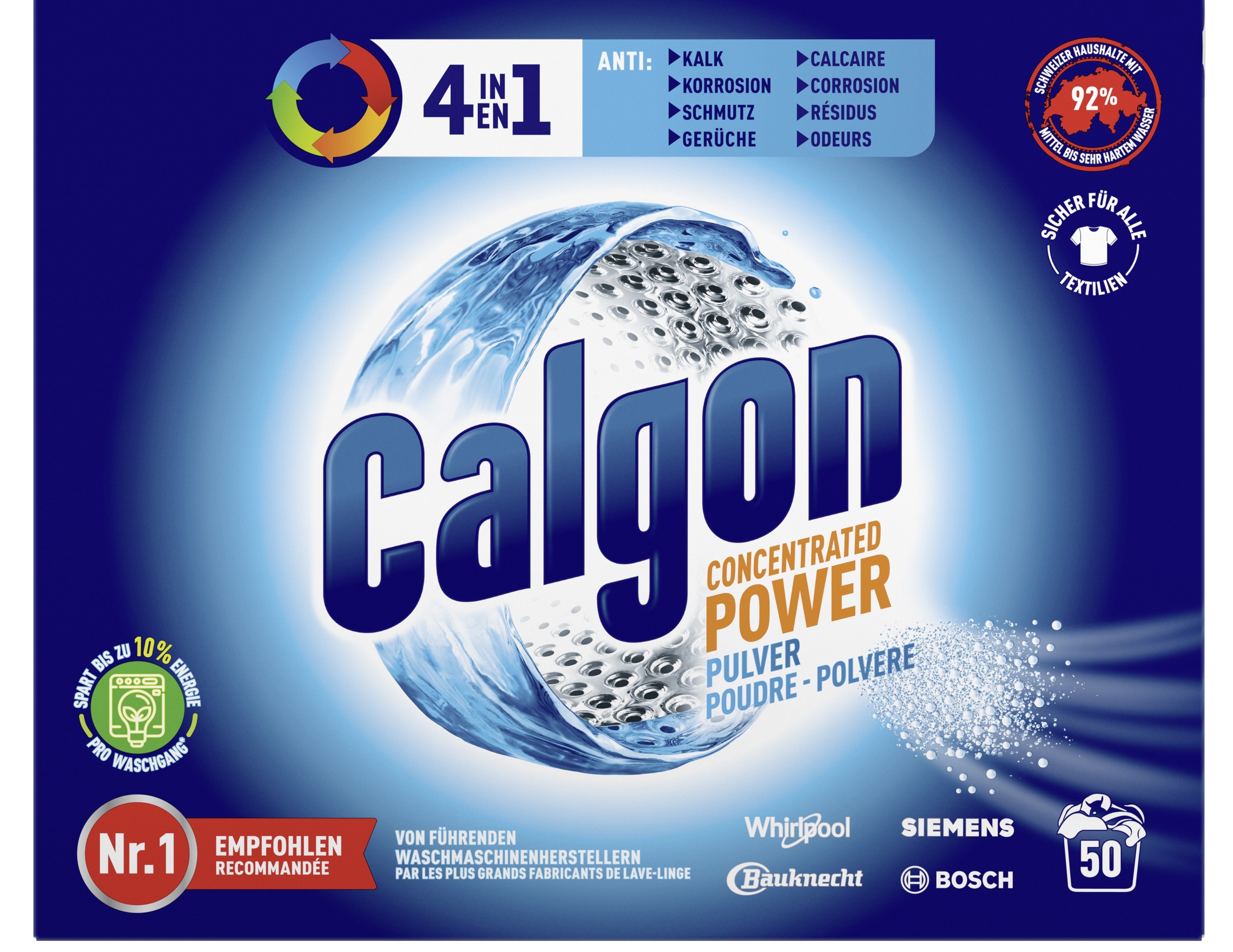 Calgon Spezialwaschmittel für Waschmaschine 4in1 – Pulver – 1,25 kg
